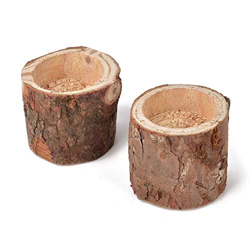 Hagao Tea Light Candle Holders, Personalized Wooden Candle Holder for Rustic Wedding Party Birthday Holiday Set of 2