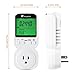 Thermostat Timer Switch, Houzetek Programmable Plug In Thermostats Multifunctional Automatic Temperature Socket Plug Controller with Digital LCD Display Probe Clock