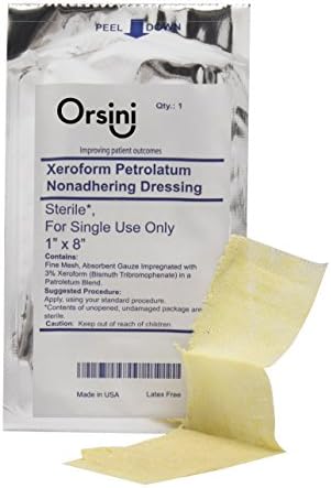 Orsini Select Sterile Xeroform Petrolatum Impregnated Gauze Dressings, 4" x 4" (Box of 25)