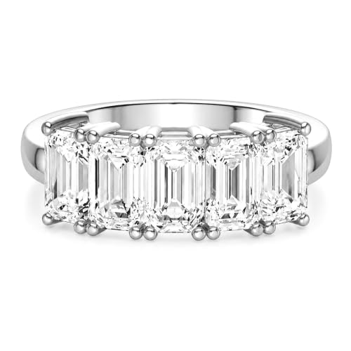 1 Ct Lab-Grown Diamond 5-Stone Band Ring 14K White Gold Size 8 at Amazon