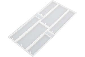 ULTECHNOVO DIY Bookmark Mold for Resin Crafts, Irregular Rectangle Silicone Casting Mold for Handmade