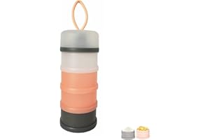 BJLIIO Baby Milk Powder Formula Dispenser, Non-Spill Portable and Stackable Formula Travel Container, 4 Layers Twist Lock Snack Storage Container for Protein Powder, Nuts, Small Fruit, BPA Free