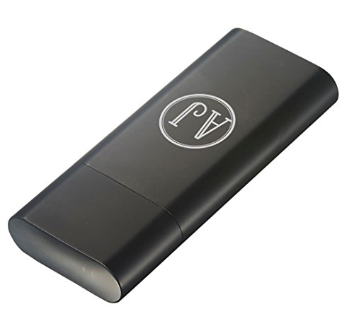 Personalized Visol Prato Stainless Steel 3 Finger Cigar Case - Free Engraving (Two Initials) - Thumbnail 4