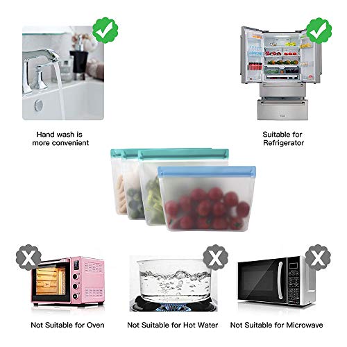 Reusable Storage Bags, Snack Bags Ziplock Sandwich Bag, TYRY.HU Airtight Leakproof PEVA Freezer Bags Containers For Food, Lunch, Fruit, Cereal, Vegetable, Liquid, Meat, Eco-Friendly & Bpa Free - Thumbnail 7