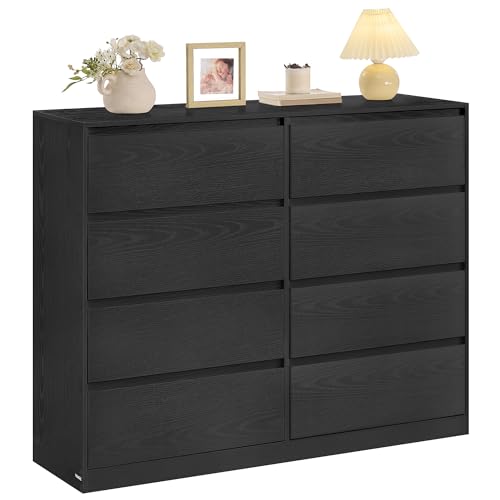 VASAGLE Kommode mit 8 Schubladen, Komodenschrank, Schubladenschrank, Wäschekommode, für Schlafzimmer, 40 x 119,4 x 97,5 cm, Modern Kailyn Kollektion,