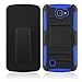 LG Optimus Zone 3 Case, LG K4 Case, LG Spree Case, Zenic Hybrid Dual Layer Armor Defender Full-Body Protective Case Cover with Kickstand & Belt Clip Holster Combo, NOT FIT LG Rebel 3(Blue)