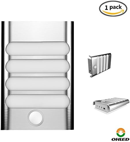 OHLED Rechargeable Motion Sensor Light, Stick-Anywhere Detector Night Lights,Wall Light for Entrance,Hallway,Basement,Garage,Bathroom,Cabinet,Closet, Rechargeable Auto On/Off Wall Lamps