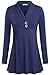 Ouncuty Women Night Out Wear,Women Blouses for Work Plus Size Business Shirts for Office Womens Tunics to Wear with Leggings Decorative Button Tunic Top Warm Sweatshirts,Blue XL