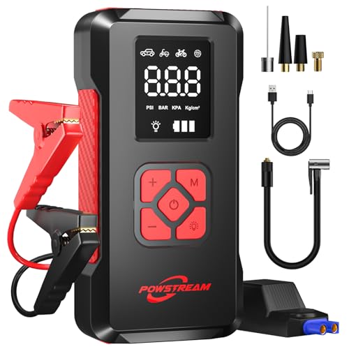 Photo 1 of Portable Car Jump Starter with Air Compressor 3500A Battery Jumper Starter Portable with 150PSI Tire Inflator 12V Portable Car Battery Booster with LCD Display Flashlight(All Gas/8L Diesel)