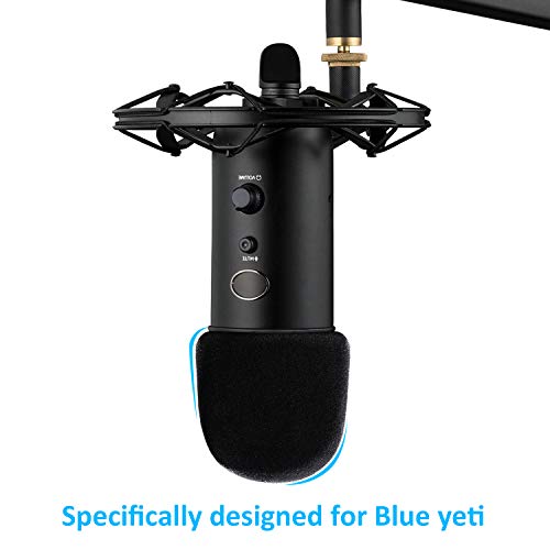 Flocked Foam Windscreen for Blue Yeti Mic Cover Pop Filter with Flocking Surface for Blue Yeti