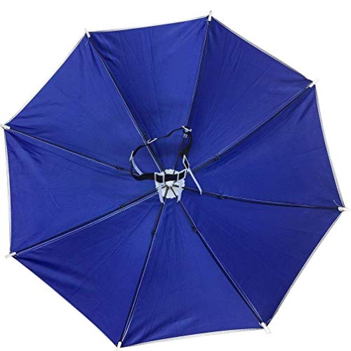 DreamsEden 26'' Diameter Fishing Umbrella Hat, Hands Free UV Protection Umbrella Headwear Cap for Youth Teen Girls Boys Hiking Gardening Golf