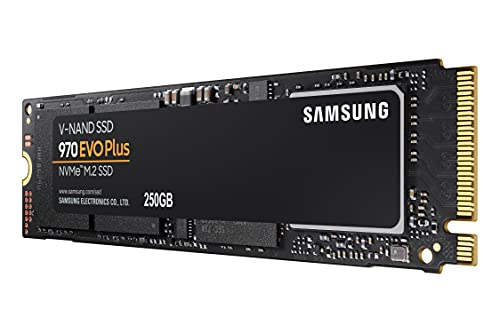 SAMSUNG 970 EVO Plus SSD 250GB NVMe M.2 Internal Solid State Drive with V-NAND Technology, Storage and Memory Expansion for Gaming, Graphics w/ Heat Control, Max Speed, MZ-V7S250B/AM