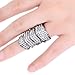 Punk Gray Full Finger Armor Ring W/rhinestone
