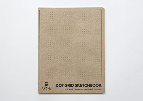 Koala Tools | Large Bullet Journal - Multi-Use Dot Grid Sketchbook (3 pack) | 7.75" x 9.75", 60 pp. - Durable Kraft Cover with 1/4" Dotted Grid