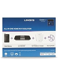 Linksys AC1600 Wi-Fi Wireless Dual-Band + Linksys CM3008 High Speed DOCSIS 3.0 8x4 Cable Modem (Certified Refurbished)