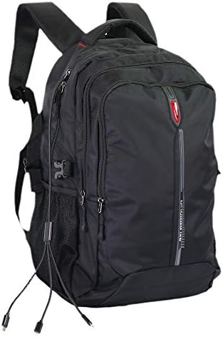 OUTON Large Capacity Laptop Backpack, Business Rucksack with USB Charger Cable, Travel Casual Daypack, College School Computer Bag for Men Boy, Fits 15/15.6/17 Inch Laptop/Notebook 17.6 slicks