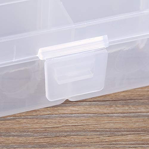 Neufday 36 Grids Clear Plastic Jewelry Box Organizer Storage Container with Adjustable Dividers
