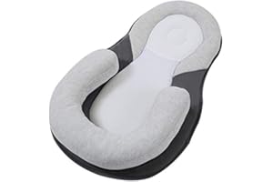 MZIILYRN Adjustable Infant Sleeping Bed - Portable Snuggle Bed, 3D Breathable, Ultra-Soft Floor Bed for Newborns (0-6 Months) | Travel-Friendly Design (Black01)