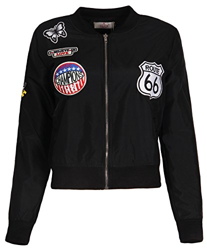 Reversible Satin Bomber Baseball Jacket with Floral Embroidery Black White