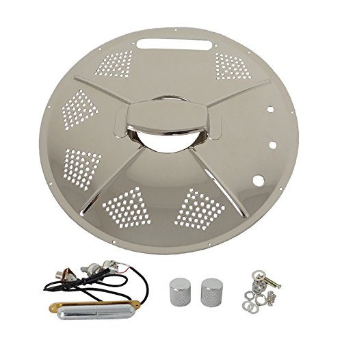 Single cone resonator guitar coverplate with pick-up