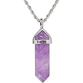 Justinstones Hexagonal Pointed Reiki Chakra Pendant Stainless Steel Chain Necklace 20" Iron Gift Box