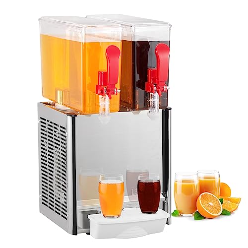 Commercial Beverage Dispenser, Towallmark 2 Tanks 5.28 Gallon 20L Commercial Juice Dispenser, 10