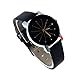 Lookatool 1PC Women Quartz Dial Clock Leather Wrist Watch Round Case (Black)