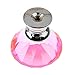 Cabinet Knobs,YIFAN 10Pcs 30mm Crystal Glass Diamond Shape Cabinet Knobs Cupboard Drawer Pull Handles - Pink