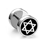 Black Screw Stud Earrings for Men Women Steel