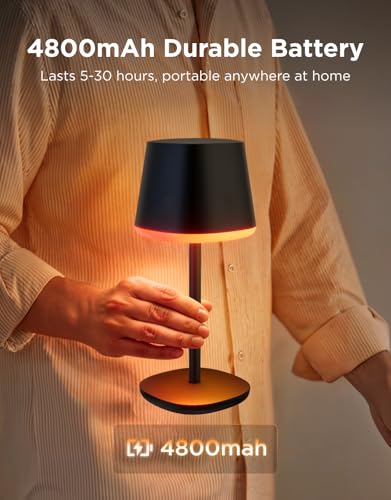 Govee Table Lamp Classic RGBICWW, Smart Cordless Lamp Work with Matter, Alexa and Google Assistant, with 72+ Scene Modes, 500Lm, 2700-6500K, Nightstand Lamp for Living Room, Bedrooom and Office
