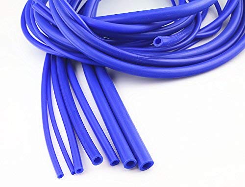 QIKE Universal 3mm/4mm/6mm/8mm/10mm/12mm /14mm/Inner Diameter High Performance Silicone Vacuum Hose Tube Kit (black) (blue, 7size)