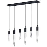 ET2 Lighting E31245-20BK Quartz-36W 6 LED Pendant-39.25 Inches Wide by 21 inches high, Finish Color: Black
