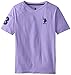 U.S. Polo Assn. Big Boys' Solid V-neck T-shirt with Large Embroidered Logo, Paisley Purple, 14/16