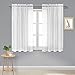 DWCN White Sheer Curtains Semi Transparent Voile Rod Pocket Curtains for Bedroom and Living Room, 52 x 45 inches Long, Set of 2 Panels