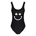 PINJIA Women's Letter Print Backless One Piece Monokini Bikini(MX05)