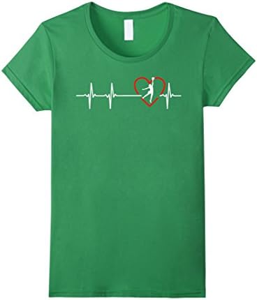 Women's Love Netball Heartbeat - tshirt Medium Grass