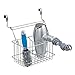 InterDesign Classico Over Cabinet Hair Care Tools Holder – Removable Storage Caddy for Blow Dryer, Curling Wand and Flat Iron, Chrome
