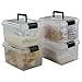 Nicesh 4.5 L Plastic Storage Box, Clear Latch Box, 4-Pack
