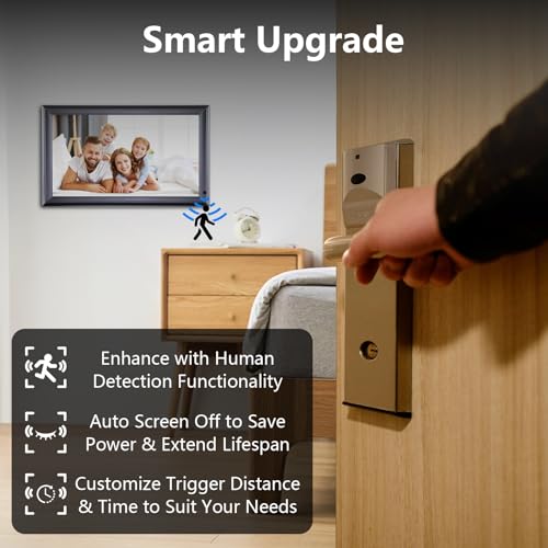 Frameo WiFi Digital Photo Frame 15.6 Inch, PINREK Electronic Picture Frame | Motion Sensor Auto-Wake, IPS HD Touch Screen, Auto-Rotate, Instantly Share Photos Videos from Anywhere, Wall Mountable