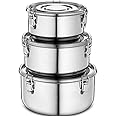 KLEE UTENSILS Stainless Steel Food Storage Containers with Lids 304 Stainless Steel Airtight Containers, Leakproof, Smell-Pro