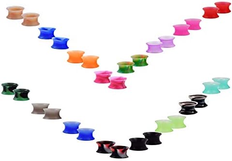 Blingler Series of Wild Geese Soft Silicone Ear Tunnels for 32pcs Gauges Piercing Jewelry