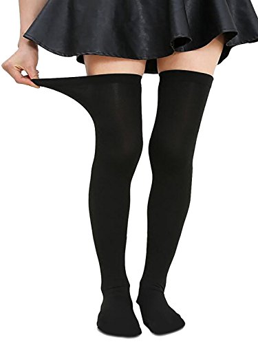 image for Azue Women's Thigh High Comfy Soft Cotton Stockings Plus Size Dress Sh