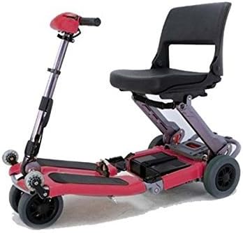 FreeRider USA - Luggie Standard - Compact Lightweight Foldable Scooter - 4-Wheel - Red
