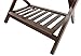 Deluxe Folding Wooden Luggage Rack with Shoe Shelf, Walnut Finish, Hotel Style