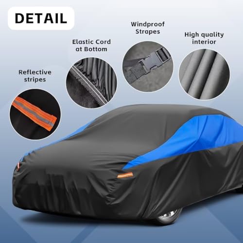 Gunhyi Mercedes Benz C Class Breathable Waterproof Car Cover Black Blue Canvas Rain Sun Protection Dust Cover