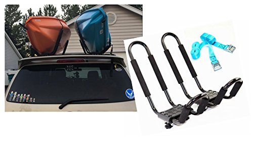 A01 Kayak Roof Rack for SUV Car Top Roof Mount Carrier J Cross Bar Canoe Boat (1 Pairs)