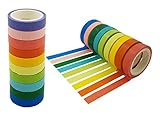SACKORANGE Washi Tape, Decorative Diy Tape Washi Rainbow Candy Color Sticky Paper Masking Adhesive Tape Scrapbooking and Phone Diy Decoration, 20 Rolls
