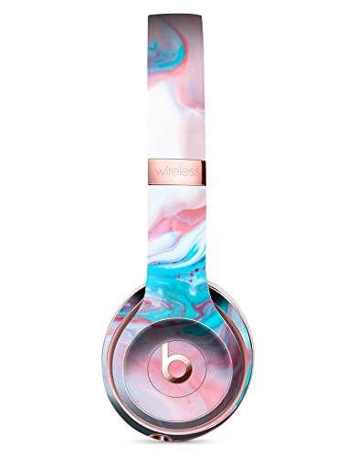 Marbleized Teal and Pink V2 DesignSkinz Full-Body Skin Kit for the Beats by Dre Solo 2 Wireless Headphones / Ultra-Thin / Matte Finished / Protective Skin Wrap