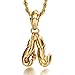 FANS JEWELRY Mens Vintage 316L Stainless Steel Boxing Gloves Pendant Necklace with 24 Inch Twist Rope Chain