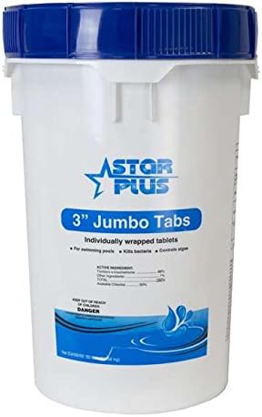 Star Plus 50 lbs Bucket 3" Swimming Pool/Spa Stabilized Chlorine Tablets, Commercial Grade